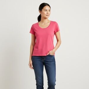 Eileen Fisher Bubblegum Pink Short Sleeve T-Shirt Petite Size Small NWOT